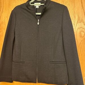 Talbots Petites Black Knit Jacket